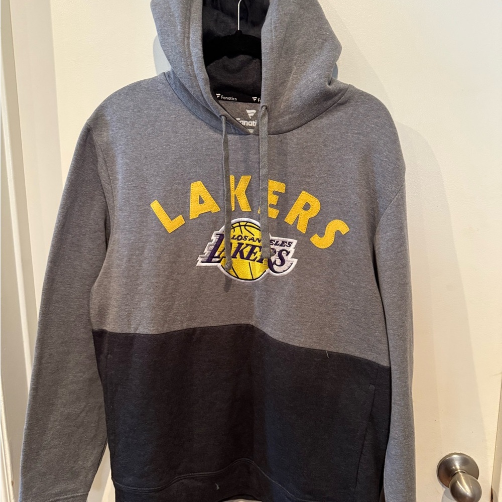 Fanatics Gray and Black Lakers Hoodie